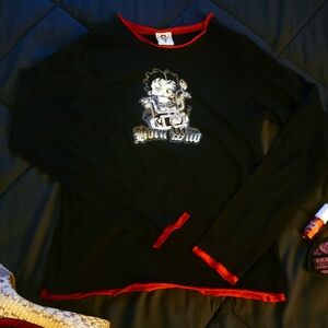 Rare y2k Betty Boop Graphic Long Sleeve Baby Tee